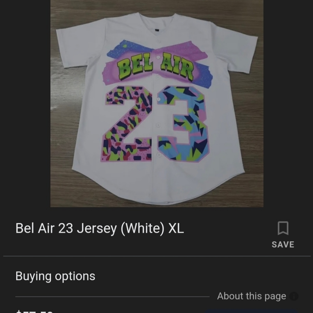 Bel air 23 Jersey small with tag New